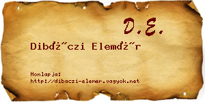 Dibáczi Elemér névjegykártya